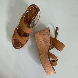 Sam Edelman Leather Platform Sandals. EUC.